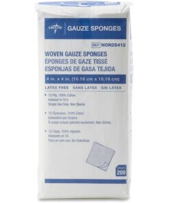 Medline Nonsterile Woven Gauze Sponges - 12 Ply - 4" x 4" - 200/Box - White