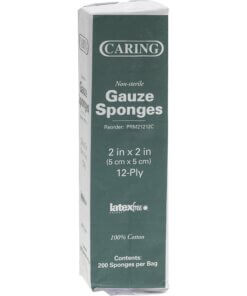 Medline Caring Non-sterile Gauze Sponges - 12 Ply - 2" x 2" - 200/Box - White