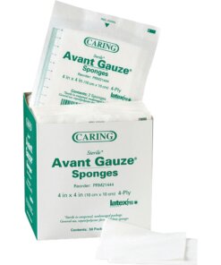 Medline Avant Sterile Gauze Sponges - 4 Ply - 4" x 4" - 50/Box - White