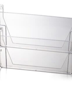 Officemate Mountable Wall File - 10.6" Height x 13" Width x 4.1" Depth - Clear - Plastic - 2 / Box