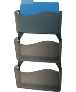 Officemate Unbreakable Wall Files - 26.5" Height x 13.3" Width x 3" Depth - Unbreakable - Smoke - Plastic - 3 / Box