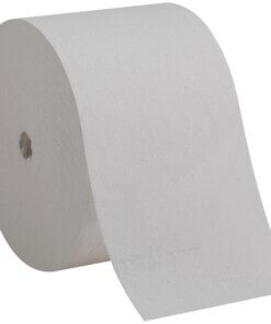 Compact Coreless Recycled Toilet Paper - 1 Ply - 3.85" x 4.05" - 3000 Sheets/Roll - 5.75" Roll Diameter - White - Fiber - Coreless - For Toilet - 18 Rolls Per Carton - 18 / Carton