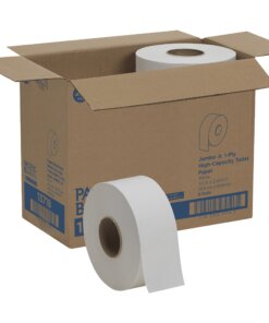 Pacific Blue Basic Jumbo Jr. High-Capacity Toilet Paper - 1 Ply - 3.50" x 2000 ft - 3.30" Roll Diameter - White - Nonperforated - For Washroom, Office Building, Public Facilities, School, Hotel, Food Service, Healthcare - 8 / Carton