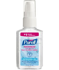 PURELL&reg; Advanced Hand Sanitizer Gel - 2 fl oz (59.1 mL) - Pump Bottle Dispenser - Kill Germs - Hand - Clear - 1 Each