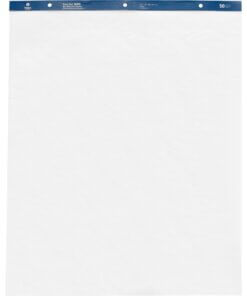 Business Source Standard Easel Pad - 50 Sheets - Plain - 15 lb Basis Weight - 27" x 34" - White Paper - Perforated - 4 / Carton