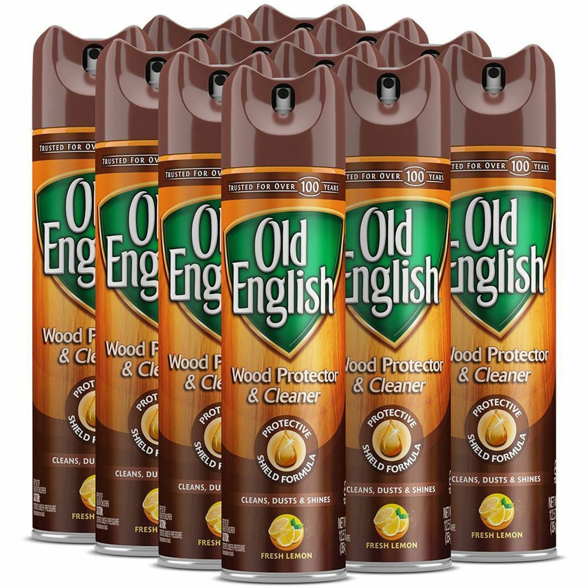 Old English Furniture Polish - Aerosol - 12.50 oz (0.78 lb) - Lemon Scent - 12 / Carton - Brown