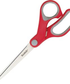Scotch Multipurpose Scissors - 8" Overall Length - Straight-left/right - Stainless Steel - Red, Silver - 1 Each