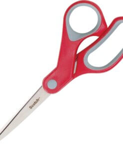 Scotch Multipurpose Scissors - 7" Overall Length - Straight-left/right - Stainless Steel - Red, Silver - 1 Each