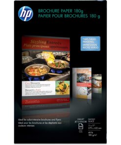 HP Glossy Inkjet Brochure Paper - White - 98 Brightness - Ledger/Tabloid - 11" x 17" - 48 lb Basis Weight - Glossy - 1 / Pack