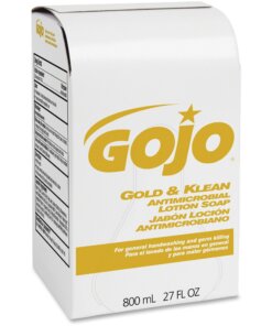 Gojo&reg; Gold & Klean Antimicrobial Lotion Soap - Fresh Scent - 27.1 fl oz (800 mL) - Bacteria Remover, Dirt Remover, Kill Germs, Residue - Hand - Leak Proof, Bio-based, Non-clog - 1 Each