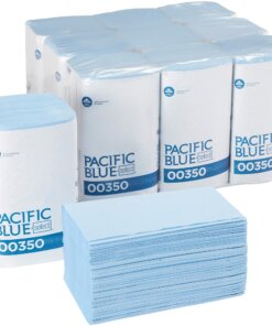 Pacific Blue Select S-Fold Windshield Paper Towels - 2 Ply - 9.50" x 10.25" - Blue - Paper - Absorbent, Moisture Resistant, Singlefold - 250 Per Pack - 2250 / Carton