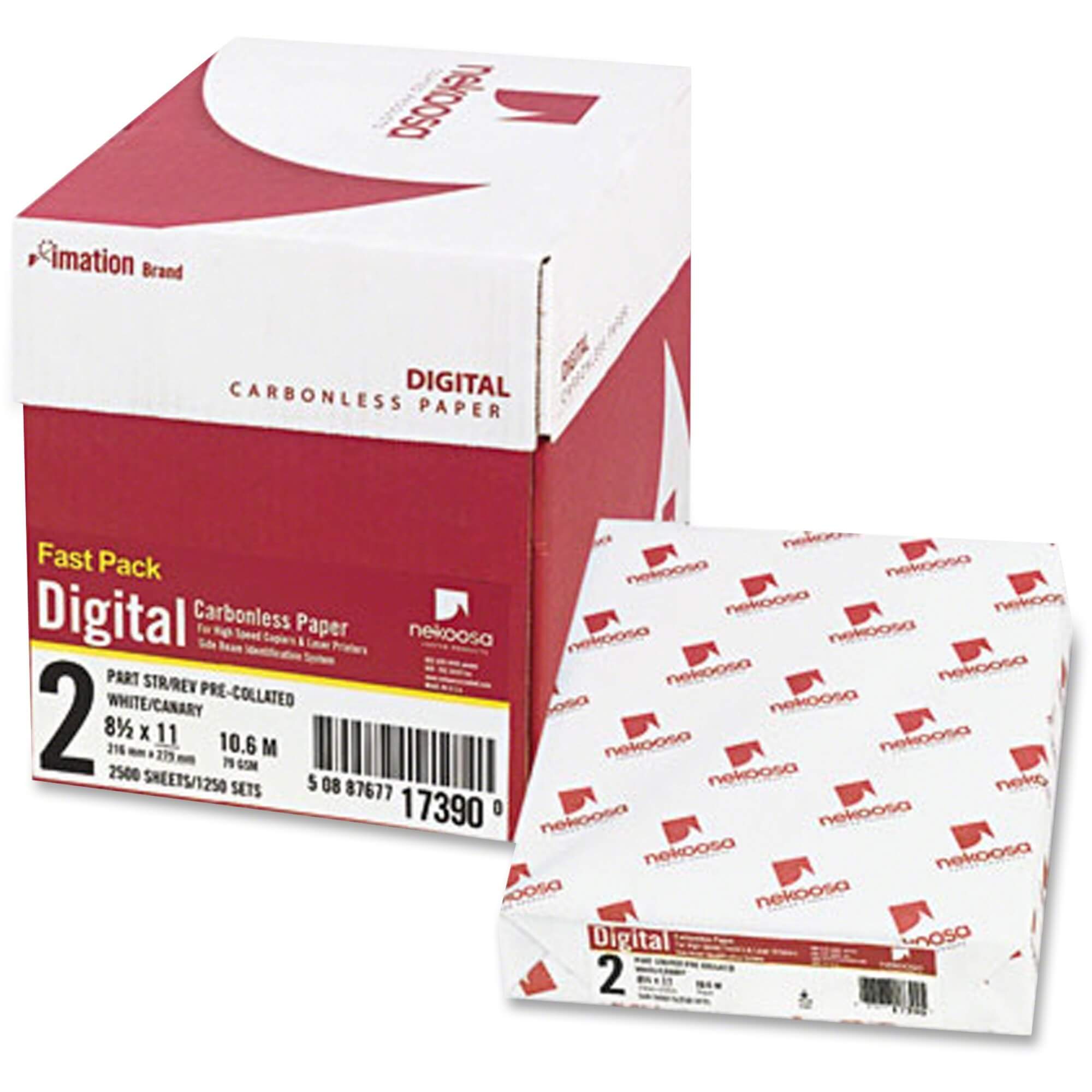 Nekoosa Fast Pack 2pt Digital Carbonless Paper - Letter - 8 1/2" x 11" - Smooth - 2500 / Carton - Carbonless