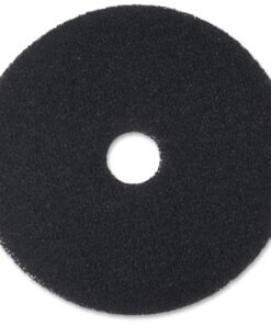 3M Black Stripper Pad 7200 - 19" Diameter - 5/Carton x 19" Diameter - Fiber - Black