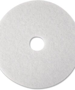 3M White Super Polish Pads - 5/Carton - Round x 12" Diameter - Polishing, Floor, Buffing, Scrubbing - Wood Floor - 175 rpm to 600 rpm Speed Supported - Textured, Adhesive, Durable, Scuff Mark Remover, Heel Mark Remover - Polyester Fiber - White