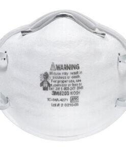 3M N95 Particulate Respirator 8200 Mask - Lightweight, Disposable, Adjustable Nose Clip, Comfortable - Standard Size - Allergen, Dust Protection - White - 20 / Box