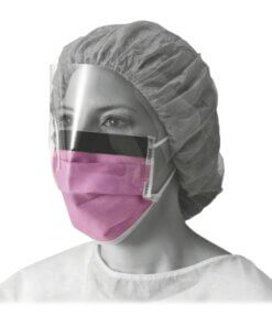 Medline Fluid-resistant Face Mask - Fluid Resistant, Earloop Style Mask, Fog Resistant, Latex-free - Cellulose - Purple - 25 / Box