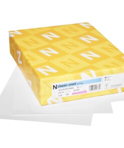 Classic Crest Writing Multipurpose Paper - White - Letter - 8 1/2" x 11" - Smooth - 500 / Ream - Green Seal - Watermarked, Acid-free, No Cotton Content, Ream-wrapped