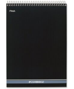 Cambridge Wirebound Numbered Legal Pads - Letter - 70 Sheets - Wire Bound - 20 lb Basis Weight - Letter - 8 1/2" x 11" - 12.63" x 8.5" x 0.4" - White Paper - Navy Cover - Numbered, Printed, Micro Perforated, Heavy Duty Cover, Stiff-back, Cardboard Back, Easy Tear, Durable, Heavyweight, Unpunched - 1 Each