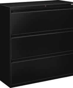 HON Brigade 800 Series Lateral File w/ Drawers - 2" x 18" x 52.5" - 3 x File Drawer(s) - Finish: Black, Baked Enamel