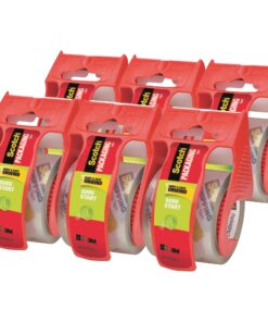 Scotch Sure Start Packaging Tape - 22.20 yd Length x 1.88" Width - 2.6 mil Thickness - 1.50" Core - Synthetic Rubber Backing - Dispenser Included - Handheld Dispenser - 6 / Pack - Clear