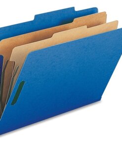 Nature Saver Legal Recycled Classification Folder - 8 1/2" x 14" - 2" Fastener Capacity for Folder - 2 Divider(s) - Dark Blue - 100% Recycled - 10 / Box