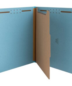 Nature Saver 1/3 Tab Cut Letter Recycled Classification Folder - 8 1/2" x 11" - 2" Fastener Capacity for Folder - Top Tab Location - 1 Divider(s) - Blue - 100% Recycled - 10 / Box