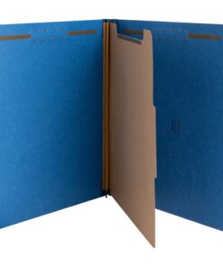 Nature Saver Letter Recycled Classification Folder - 8 1/2" x 11" - 2" Fastener Capacity for Folder - Top Tab Location - 1 Divider(s) - Blue - 100% Recycled - 10 / Box