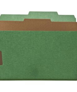 Nature Saver Letter Recycled Classification Folder - 8 1/2" x 11" - 2" Fastener Capacity for Folder - Top Tab Location - 1 Divider(s) - Green - 100% Recycled - 10 / Box