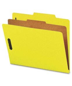 Nature Saver Letter Recycled Classification Folder - 8 1/2" - 2" Expansion - 2" Fastener Capacity for Folder - Top Tab Location - 1 Divider(s) - Yellow - 100% Recycled - 10 / Box
