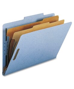 Nature Saver Legal Recycled Classification Folder - 8 1/2" x 14" - 2" Fastener Capacity for Folder - 2 Divider(s) - Blue - 100% Recycled - 10 / Box