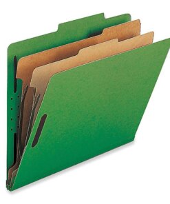Nature Saver Legal Recycled Classification Folder - 8 1/2" x 14" - 2" Fastener Capacity for Folder - 2 Divider(s) - Green - 100% Recycled - 10 / Box
