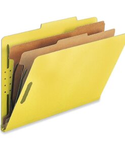 Nature Saver Legal Recycled Classification Folder - 8 1/2" x 14" - 2" Fastener Capacity for Folder - 2 Divider(s) - Yellow - 100% Recycled - 10 / Box