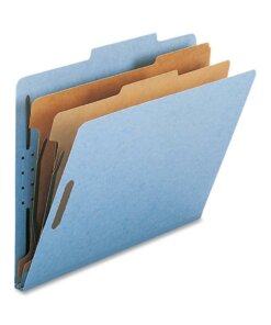Nature Saver Letter Recycled Classification Folder - 8 1/2" x 11" - 2" Fastener Capacity for Folder - 2 Divider(s) - Blue - 100% Recycled - 10 / Box