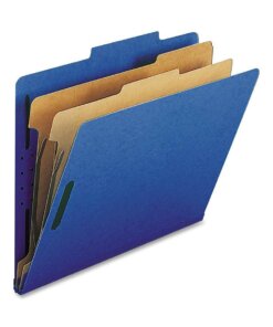 Nature Saver Letter Recycled Classification Folder - 8 1/2" x 11" - 2" Fastener Capacity for Folder - 2 Divider(s) - Dark Blue - 100% Recycled - 10 / Box