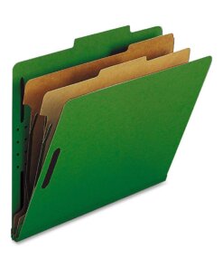 Nature Saver Letter Recycled Classification Folder - 8 1/2" x 11" - 2" Fastener Capacity for Folder - 2 Divider(s) - Green - 100% Recycled - 10 / Box