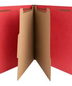 Nature Saver Letter Recycled Classification Folder - 8 1/2" x 11" - 2" Fastener Capacity for Folder - 2 Divider(s) - Red - 100% Recycled - 10 / Box