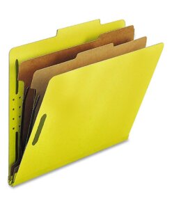 Nature Saver Letter Recycled Classification Folder - 8 1/2" x 11" - 2" Expansion - 2" Fastener Capacity for Folder - Top Tab Location - 2 Divider(s) - Yellow - 100% Recycled - 10 / Box