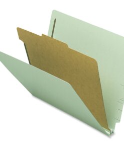 Nature Saver Letter Recycled Classification Folder - 8 1/2" x 11" - 2 Fastener(s) - 2" Fastener Capacity for Folder - 1 Divider(s) - Gray/Green - 100% Recycled - 10 / Box