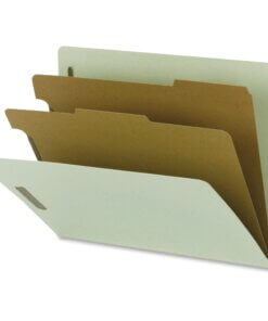 Nature Saver Letter Recycled Classification Folder - 8 1/2" x 11" - 2 Fastener(s) - 2" Fastener Capacity for Folder - 2 Divider(s) - Gray - 100% Recycled - 10 / Box