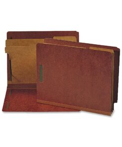 Nature Saver Letter Recycled Classification Folder - 8 1/2" x 11" - 2 Fastener(s) - 2" Fastener Capacity for Folder - End Tab Location - 2 Divider(s) - Red - 100% Recycled - 10 / Box