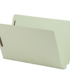 Nature Saver Legal Recycled End Tab File Folder - 8 1/2" x 14" - 2" Expansion - 2" Fastener Capacity for Folder - Pressboard - Gray/Green - 100% Recycled - 25 / Box