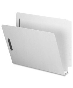 Nature Saver Letter Recycled End Tab File Folder - 8 1/2" x 11" - 2" Expansion - Pressboard - Gray/Green - 100% Recycled - 25 / Box