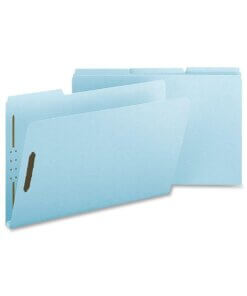 Nature Saver Legal Recycled Fastener Folder - 8 1/2" x 14" - 1" Expansion - 2 Fastener(s) - 2" Fastener Capacity for Folder - Pressboard, Tyvek - Light Blue - 100% Recycled - 25 / Box