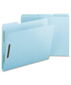 Nature Saver Letter Recycled Fastener Folder - 8 1/2" x 11" - 1" Expansion - 2 Fastener(s) - 2" Fastener Capacity for Folder - Pressboard, Tyvek - Light Blue - 100% Recycled - 25 / Box