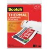 Scotch Thermal Laminating Pouches - Sheet Size Supported: Letter 8.50" Width x 11" Length x 3 mil Thickness - Laminating Pouch/Sheet Size: 9" Width x 11.50" Length x 3 mil Thickness - Glossy - for Document, Schedule, Presentation, Phone List, Certificate, Sign, Award, Calendar, Artwork - Photo-safe, Double Sided - Clear - 20 / Pack