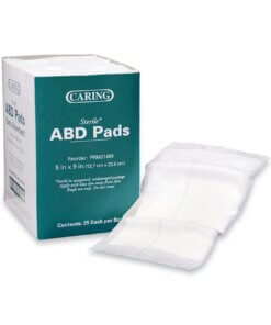 Medline Caring Sterile Abdominal Pads - 5" x 9" - 25/Box - White