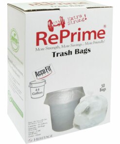 Heritage RePrime AccuFit 44-gal Can Liners - 44 gal Capacity - 37" Width x 50" Length - 0.90 mil (23 Micron) Thickness - Low Density - Clear - Linear Low-Density Polyethylene (LLDPE) - 50/Box - Garbage