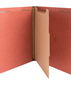 Nature Saver 2/5 Tab Cut Letter Recycled Classification Folder - 8 1/2" x 11" - 4 Fastener(s) - 2" Fastener Capacity for Folder, 1" Fastener Capacity for Divider - 1 Divider(s) - Pressboard - Redrope - 100% Recycled - 10 / Box