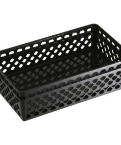 Officemate Supply Baskets - 2.4" Height x 10.1" Width x 6.1" Depth - Black - Plastic