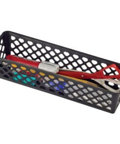 Officemate Supply Baskets - 2.4" Height x 10.1" Width x 3.1" Depth - Black - Plastic